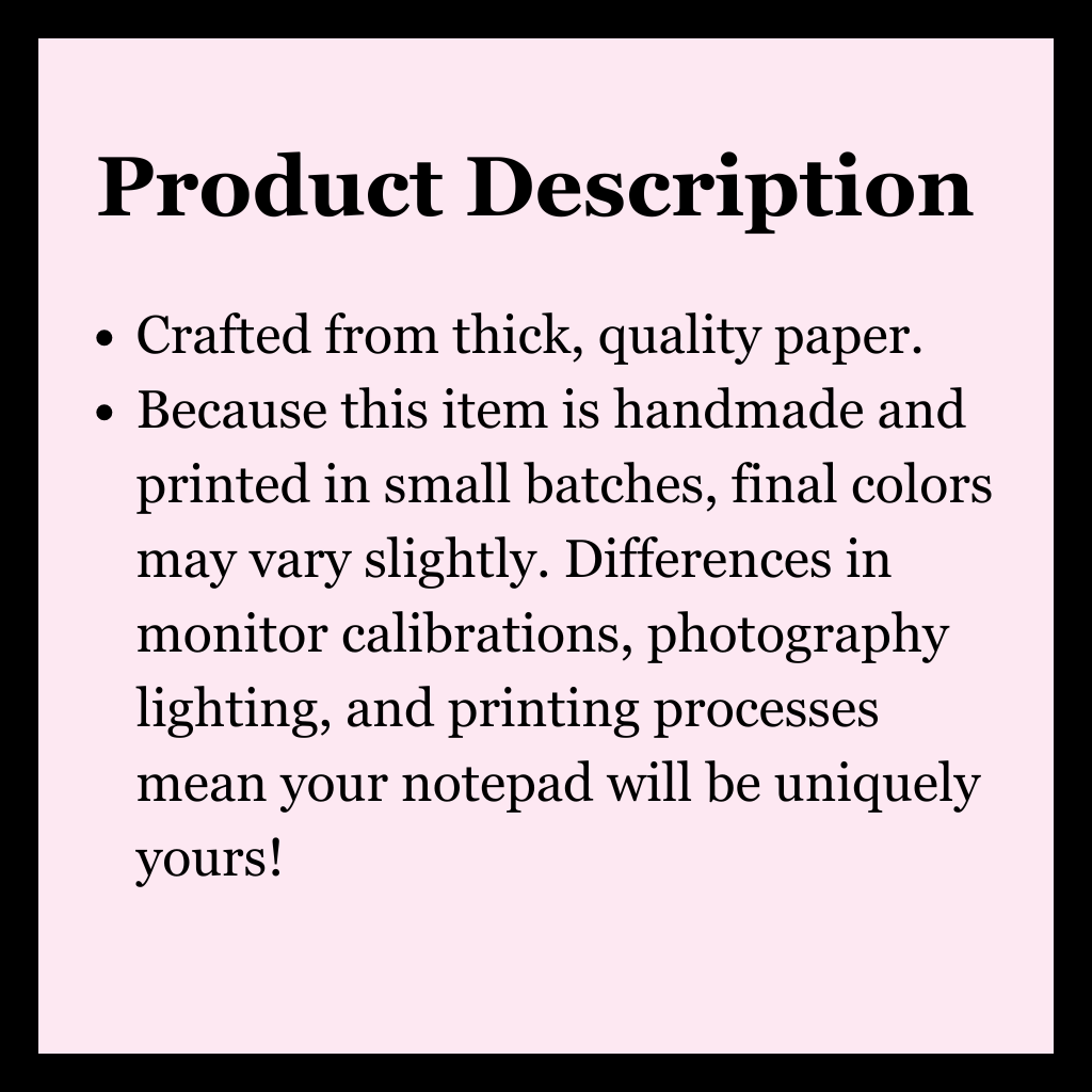 Cute Pink Notepad – Lined Writing Pad with Striped Design and Bow
